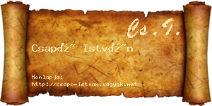 Csapó István névjegykártya